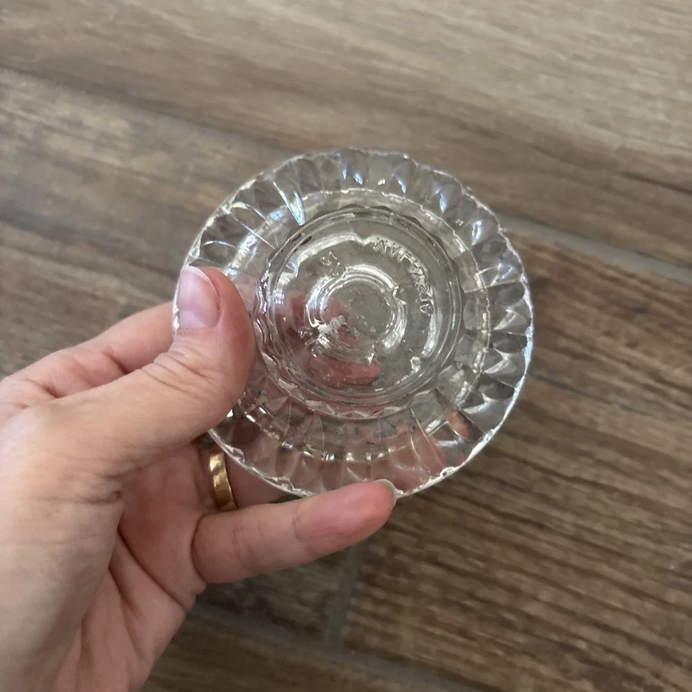 Vintage KIG‎ Malaysia 1 crystal glass candle holder